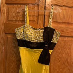 Yellow satin gown